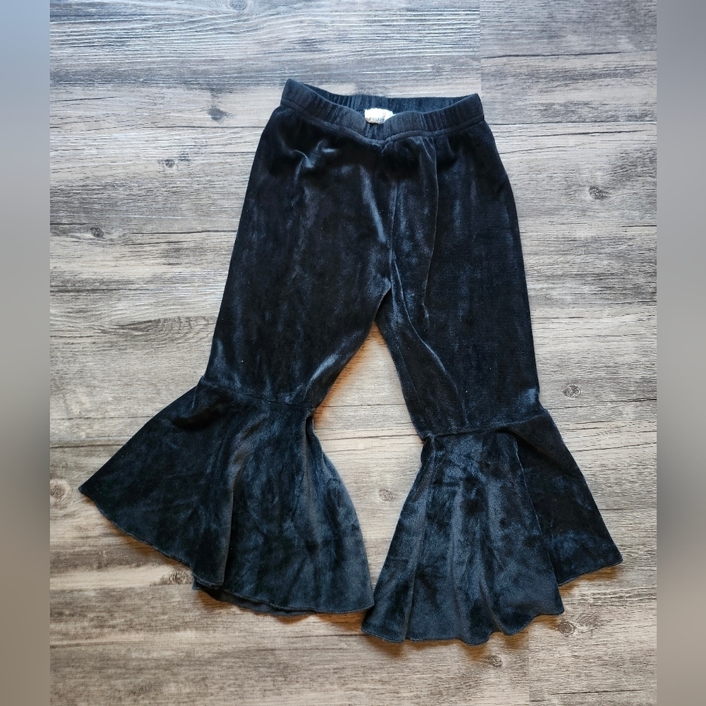 Bailey's Blossoms Boutique Black Velvet Bell Bottom Pants